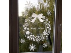 Vánoční nálepka na okno - věnec 4