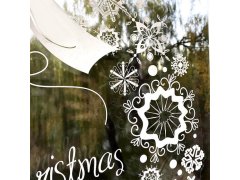 Vánoční nálepka na okno - věnec 5