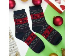 Vánoční ponožky s norským vzorem - modré