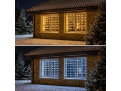 Vánoční světelný LED závěs s hvězdami do oken - teplé světlo 4