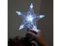 Vánoční svítící hvězda na stromek - studené světlo 2
