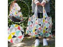 Velká skládací nákupní taška - trojúhelníky