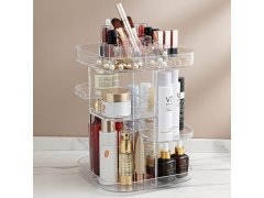 Velký otočný organizér na kosmetiku - transparentní