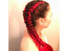 Vlasový příčesek - červený 3