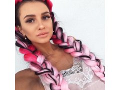 Vlasový příčesek ombré - růžový 2