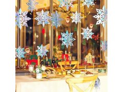 Závěsná dekorace sněhové vločky 6 ks 3