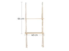 Závěsná macrame polička, 2 patra 4