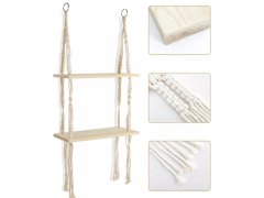 Závěsná macrame polička, 2 patra 5