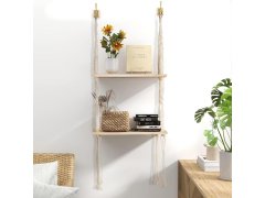 Závěsná macrame polička, 2 patra 8