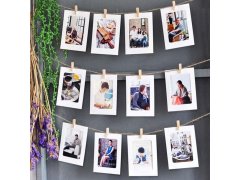 Závěsné papírové fotorámečky s provázkem a kolíčky 13