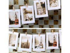 Závěsné papírové fotorámečky s provázkem a kolíčky 6