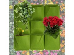 Závěsné textilní květináče - 9 kapes