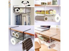 Závěsný kovový košík s&nbsp;háčky - bílý 6