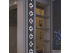 Zrcadlové samolepky ornamenty 10 ks - stříbrné 6