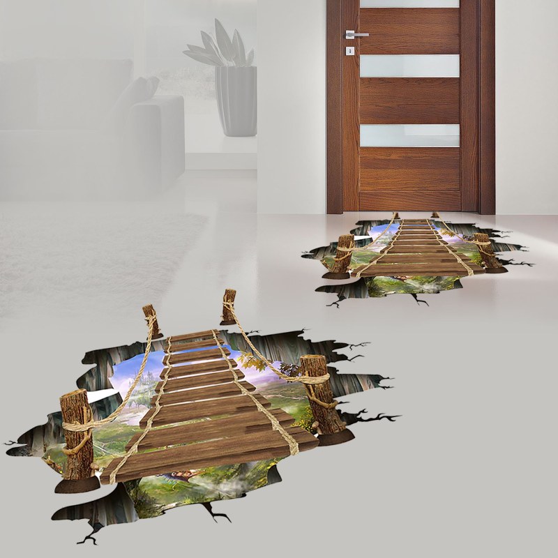 3D samolepky na podlahu - propast - Dárky