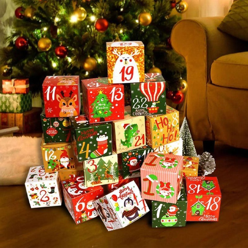 Adventní kalendář - plnitelné krabičky 24 ks Adventní kalendář - plnitelné krabičky 24 ks - Dárky