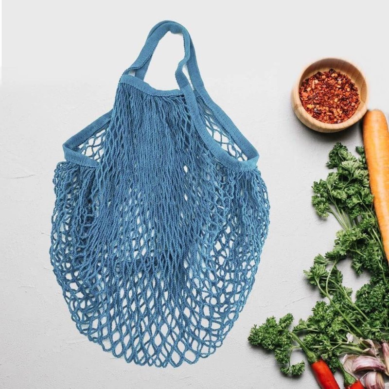 Bavlněná retro síťovka - modrá - Dárky