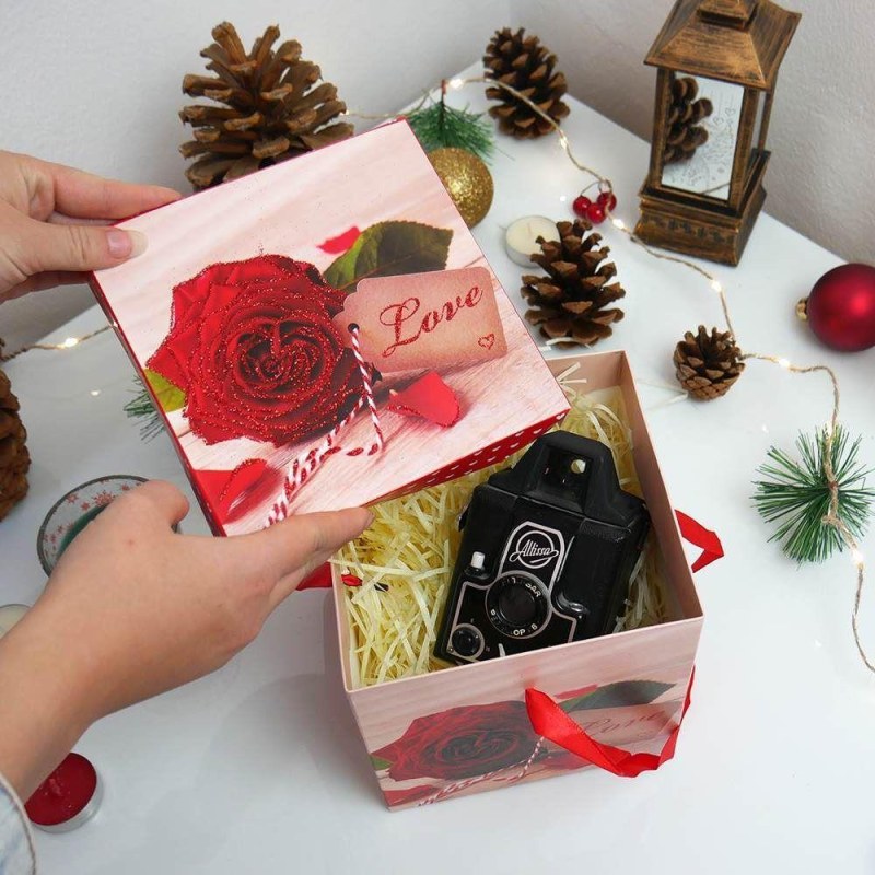 Dárková krabička 15 cm - valentýnská růže - Dárky