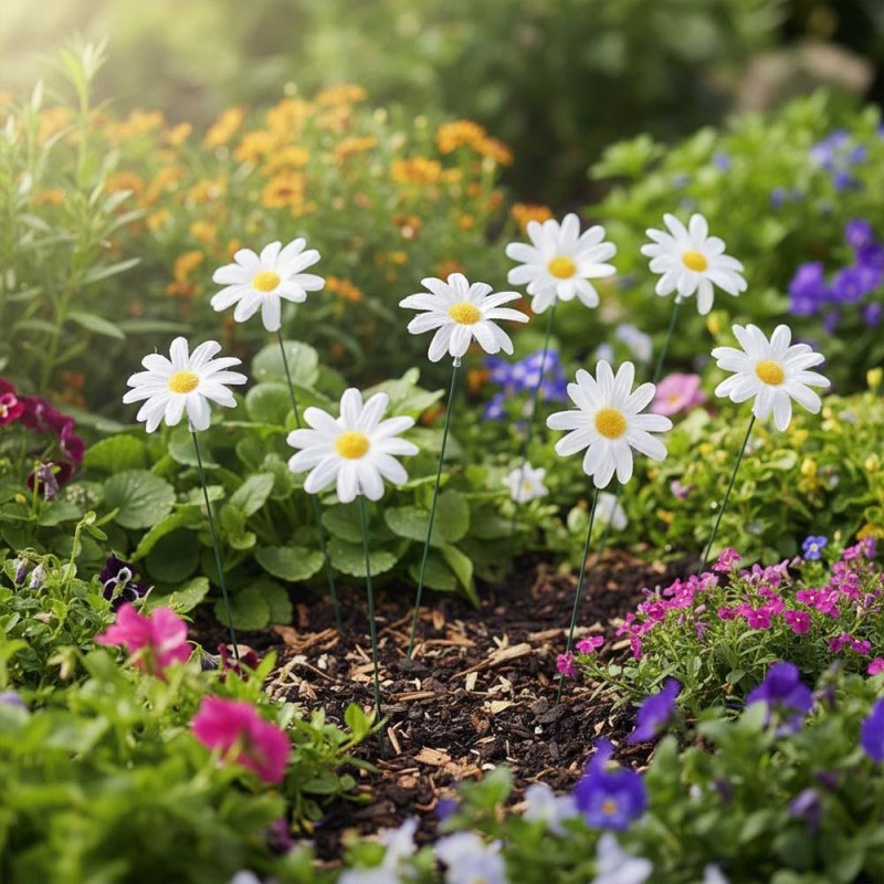 Dekorativní zápich do zahrady/květináče kopretina 10 ks - Dárky