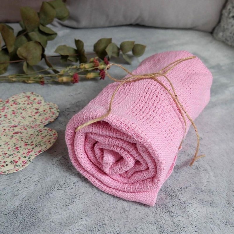 Dětská pletená deka 70x90 cm - růžová - Dárky