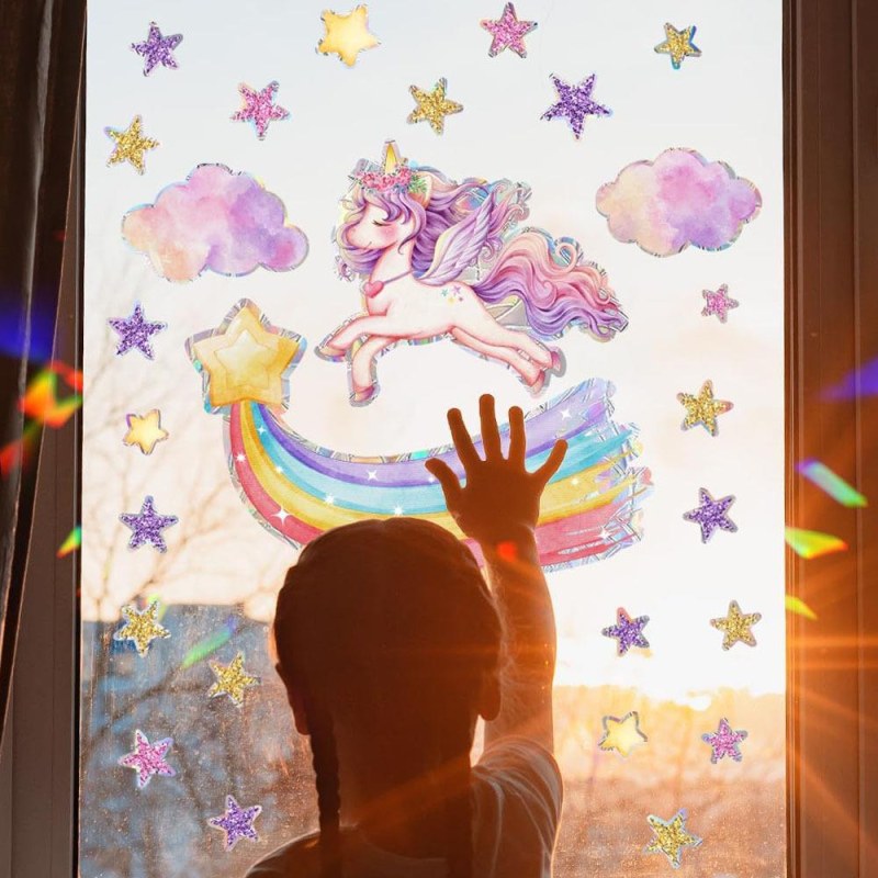 Dětská samolepka na okno - jednorožec
