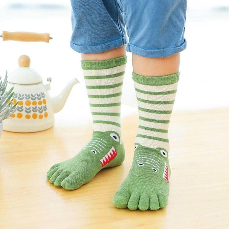 Dětské prstové ponožky - vel. 15-19 cm - krokodýl
