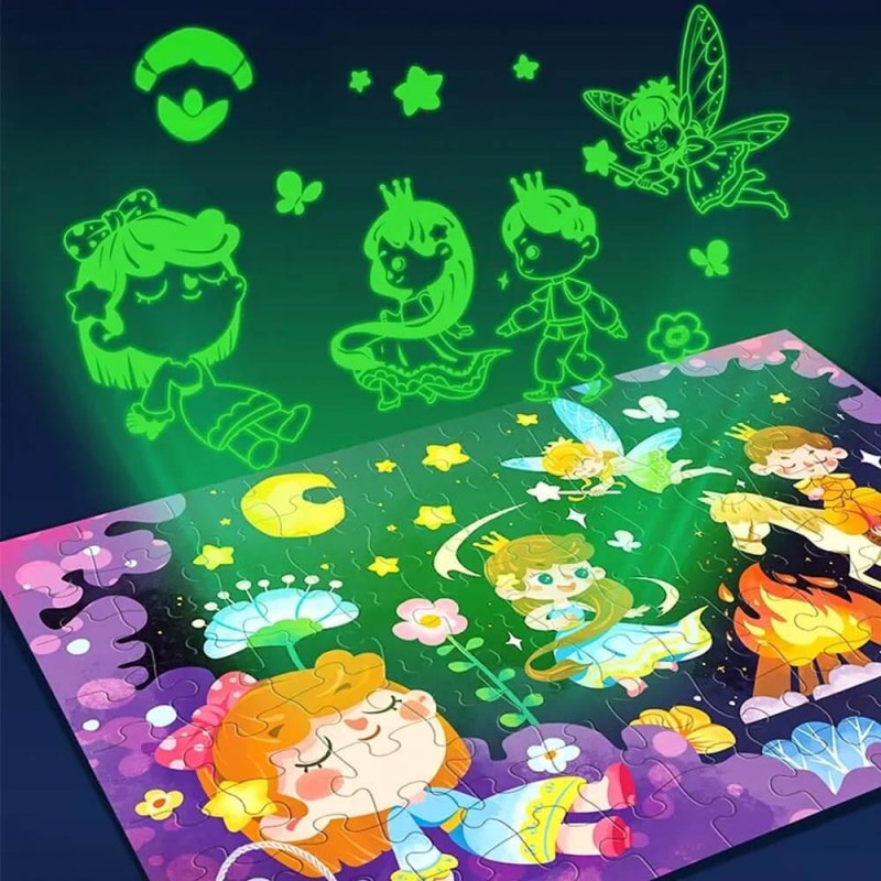 Dětské puzzle svítící ve tmě 96 dílků - princezny