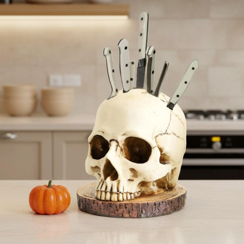 Držák na nože lebka - Dárky