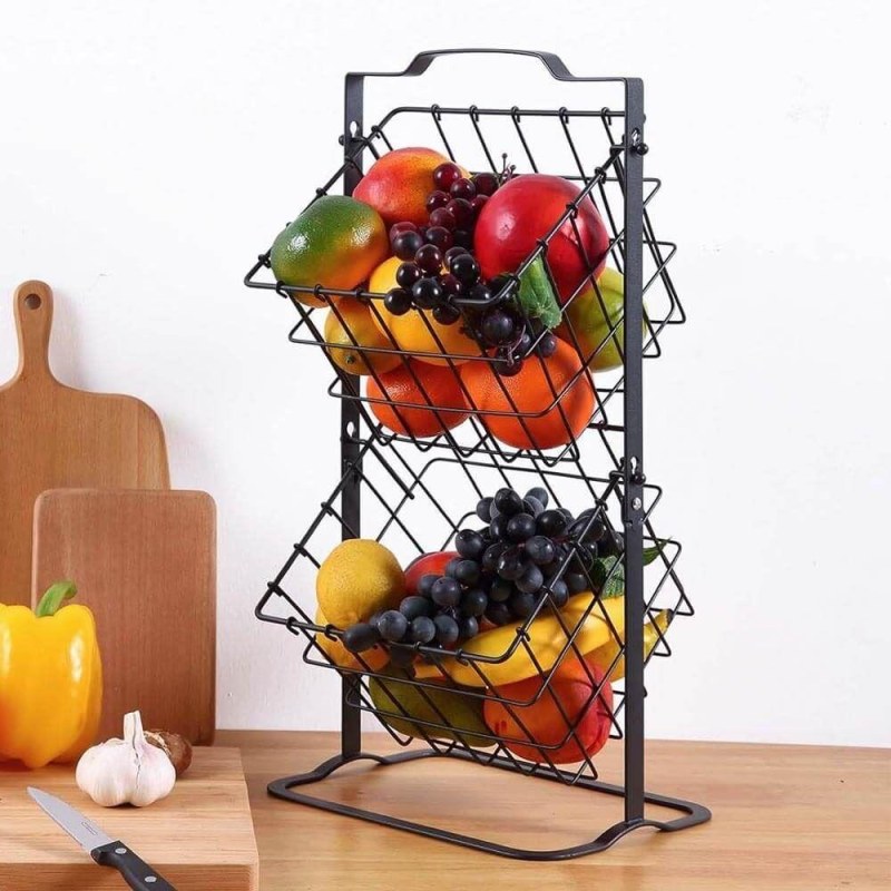 Dvoupatrový kovový košík 45 cm