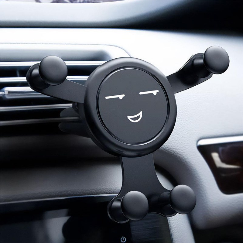 Gravitační držák na mobil do auta do ventilace smajlík Gravitační držák na mobil do auta do ventilace smajlík - Dárky
