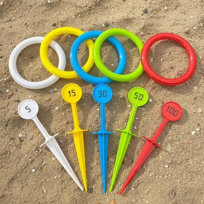 Hra házení kroužků s&nbsp;kolíky do země - Dárky