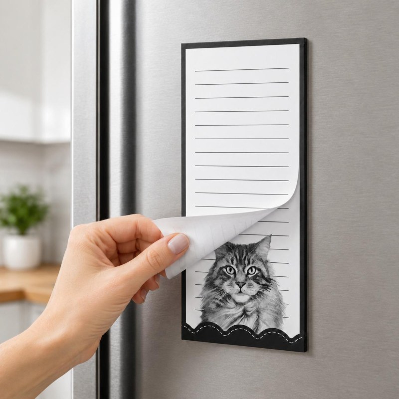 Magnetický bloček na lednici - kočka, 50 listů - Dárky