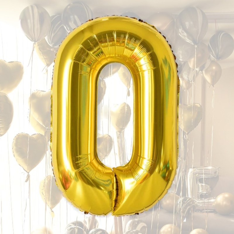 Nafukovací balónky čísla maxi zlaté - 0 - Dárky