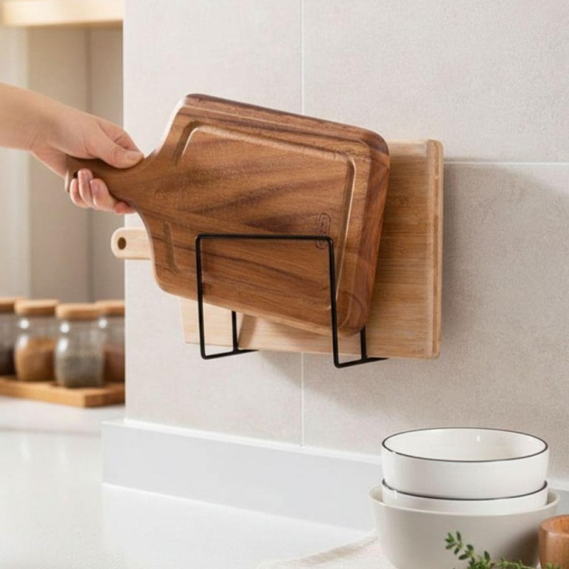 Nalepovací držák na prkénka a&nbsp;pokličky, 2 přihrádky - Dárky