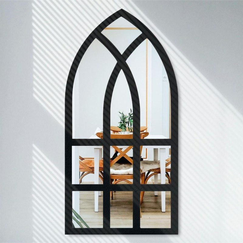 Nástěnné nalepovací zrcadlo ve tvaru okna 44x22 cm - Dárky