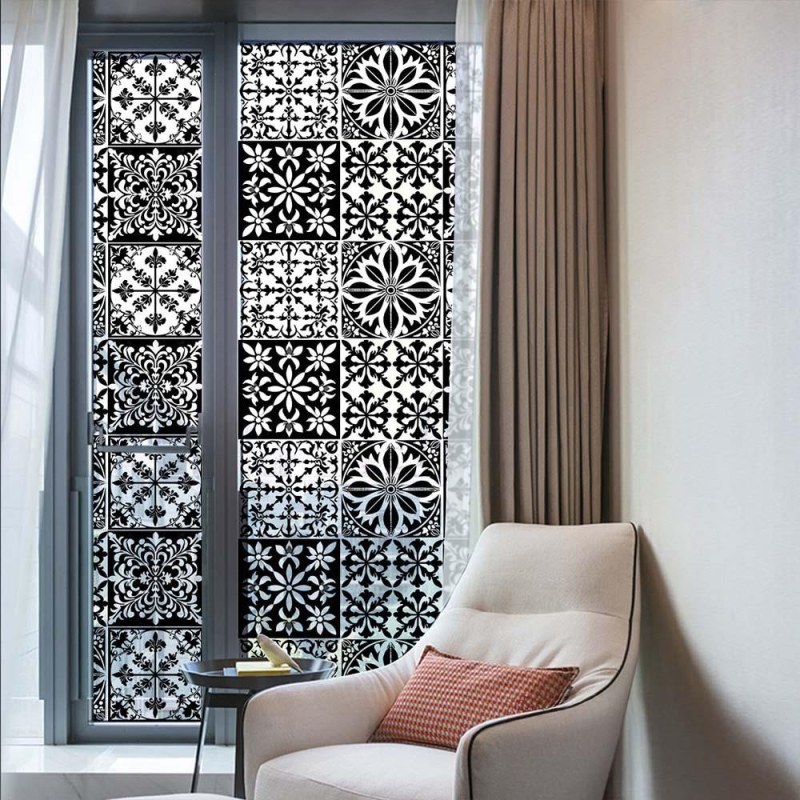 Ozdobná fólie na okno - vintage mozaika - Dárky