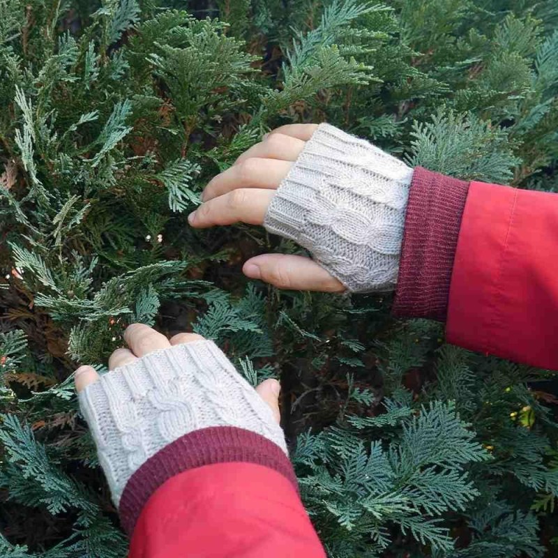 Pletené návleky na ruce - šedé - Dárky