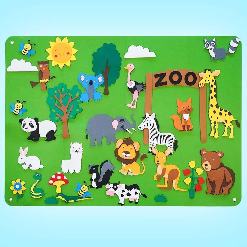Plstěná výuková deska pro děti - zoo Plstěná výuková deska pro děti - zoo - Dárky