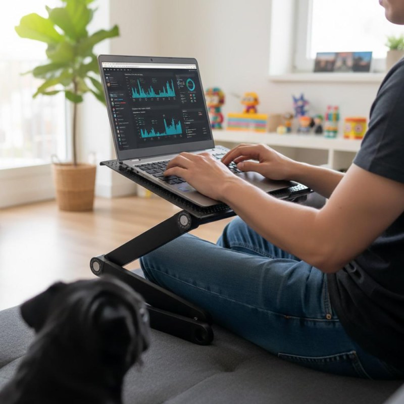 Přenosný polohovací stolek na notebook s&nbsp;větracími štěrbinami - Dárky