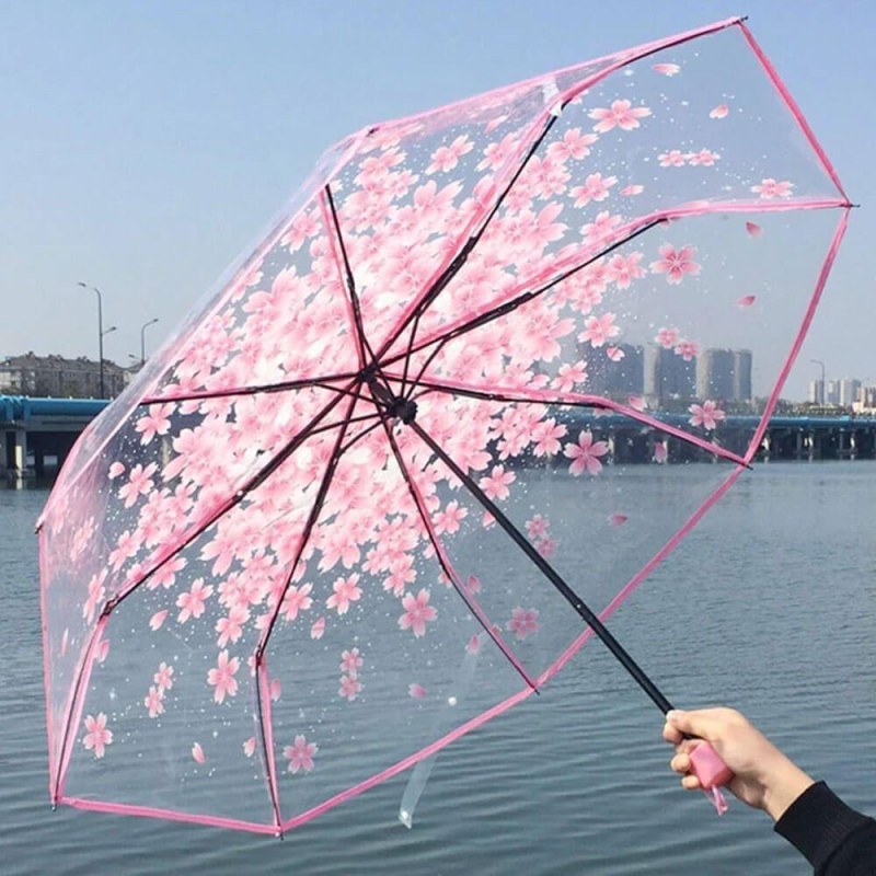 Průhledný deštník - květiny - Dárky