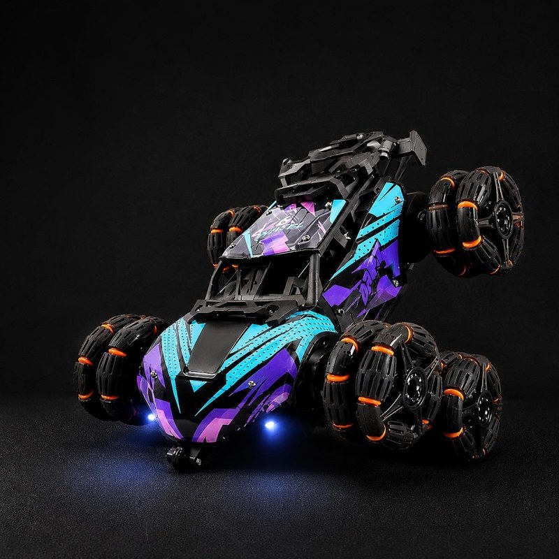 RC sportovní transformující auto na dálkové ovládání - 360° rotace, LED a&nbsp;kouřové efekty - Dárky