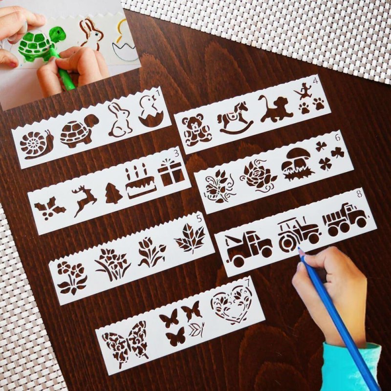 Sada šablon na malování 27 obrázků - Dárky