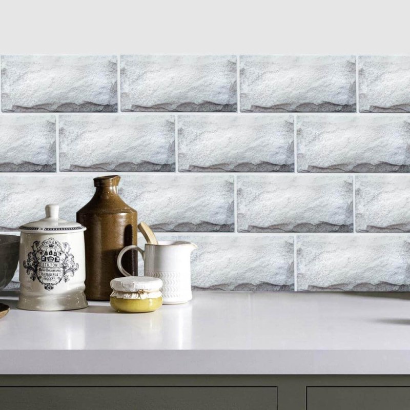 Samolepící kamenné obklady 10 ks - bílé - Dárky