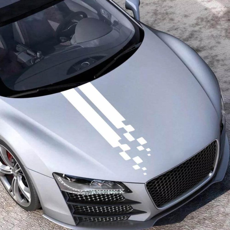 Samolepka na auto - pruhy přerušované bílé Samolepka na auto - pruhy přerušované bílé - Dárky