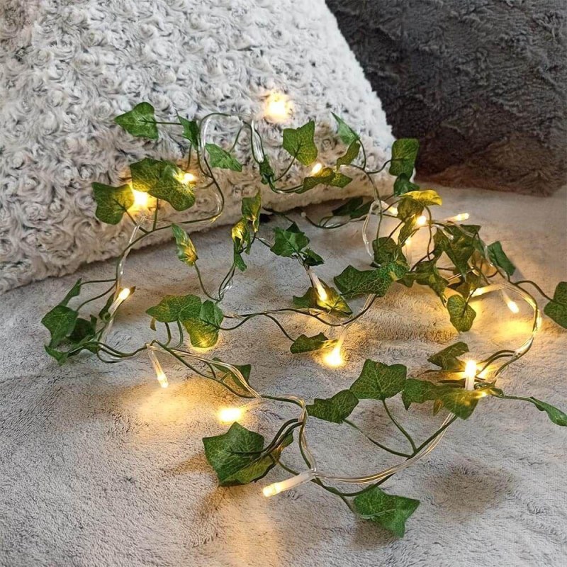Světelný řetěz 2 m - zelené listy