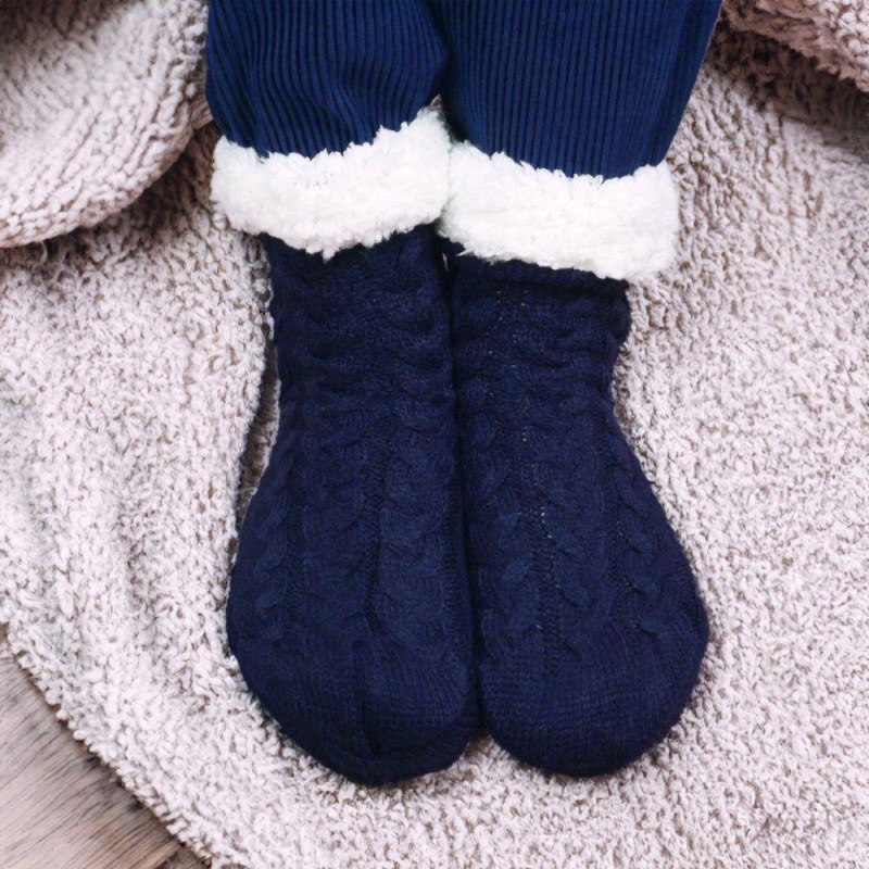 Teplé pletené ponožky - černé - Dárky