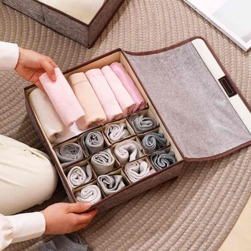 Textilní úložný box s přihrádkami - malý - Dárky