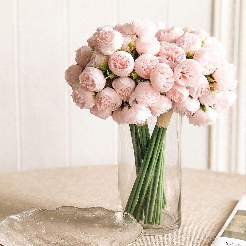 Umělá kytice - pivoňka, 9 stonků - Dárky