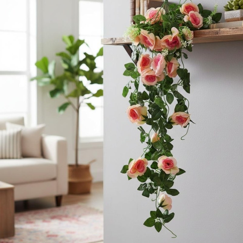Umělá převislá květina 90 cm - růžovo-oranžová - Dárky