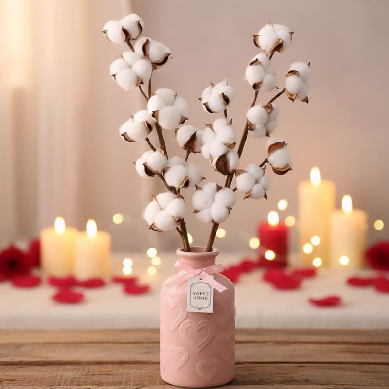 Umělá větvička bavlníku 50 cm - Dárky